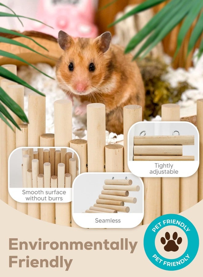 Duseu 2 PCS Wooden Hamster Fence, Bridge Cage Decor, Wooden Hamster Accessory 11.8in（3.93in High） - Image 5